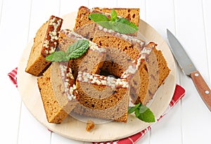 Slices of spice cake