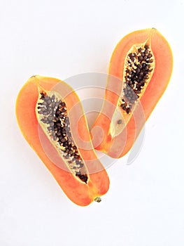 Slices of sweet papaya