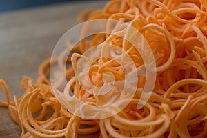 Slices of sweet potato noodles