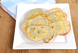 Slices of toasted garlic bread