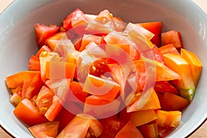 Slices of tomato in closeup