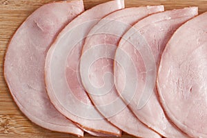 Slices of uncooked ham