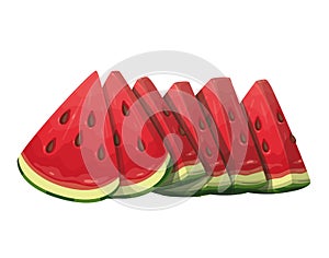 Slices watermelon fruit