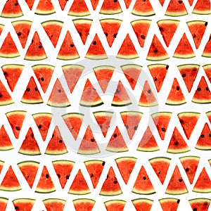 Slices of watermelon seamless pattern.