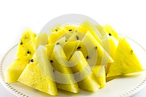 Slices of yellow watermelon