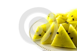 Slices of yellow watermelon