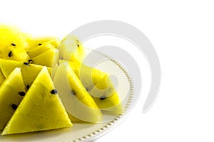 Slices of yellow watermelon