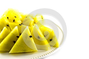 Slices of yellow watermelon