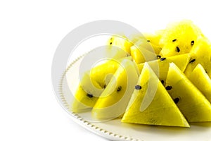 Slices of yellow watermelon