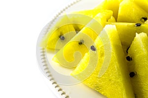 Slices of yellow watermelon