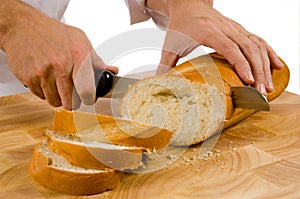 Slicing bread photo