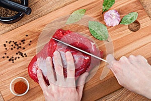 Slicing Raw Meat