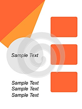 Slide background orange color, poster tittle photo