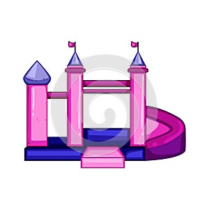 slide inflatable castle cartoon vector illustration