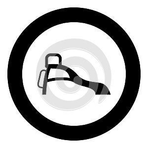 Slide for kids icon black color in circle round