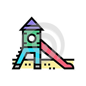 slide kindergarten color icon vector illustration