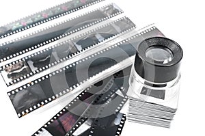 Slide, Loupe and film strips