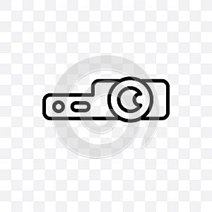 slide projector vector linear icon isolated on transparent background, slide projector transparency concept can be used for web an