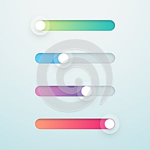 Slider Bar Infographic Colorful Vector Elements Set