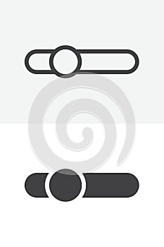 Slider button vector icon set in line and solid style