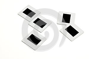 Slides with plastic frames on llightbox