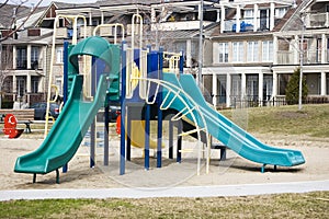 Slides at playground ( schoolyard ) photo
