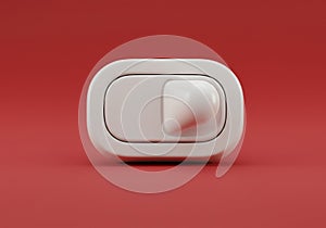 Sliding Button Switch Control on Red Background