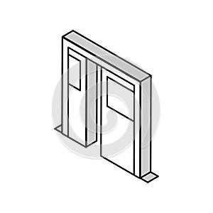 sliding double door isometric icon vector illustration