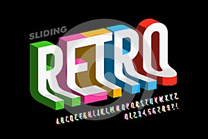 Sliding down retro style 3d font