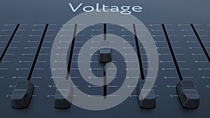 Sliding fader with voltage inscription