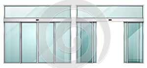 Sliding glass automatic metal doors