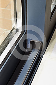 Sliding glass door detail and rail embed