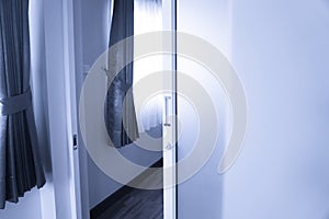 Sliding glass door and keys inside the house modern design interior home background