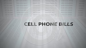 Sliding over cell phone bill statement with text - Cell Phone Bills