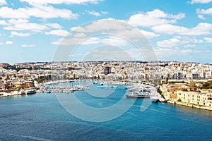 Sliema azure harbour with yachts, Malta