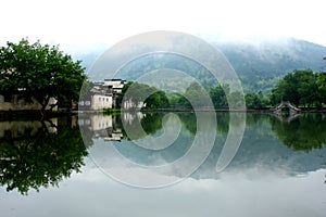 Slient lakeside in Hongcun village