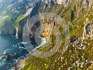 Slieve League, Irelands highest sea cliffs, located in south west Donegal along this magnificent costal driving route.