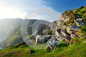 Slieve League, Irelands highest sea cliffs, located in south west Donegal along this magnificent costal driving route.