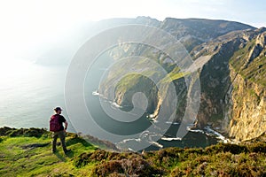 Slieve League, Irelands highest sea cliffs, located in south west Donegal along this magnificent costal driving route.