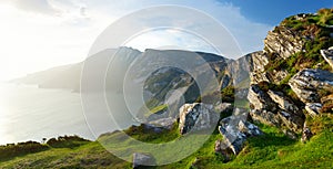 Slieve League, Irelands highest sea cliffs, located in south west Donegal along this magnificent costal driving route. One of the