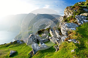 Slieve League, Irelands highest sea cliffs, located in south west Donegal along this magnificent costal driving route. One of the