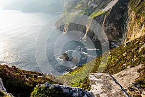 Slieve League, Irelands highest sea cliffs, located in south west Donegal along this magnificent costal driving route. One of the
