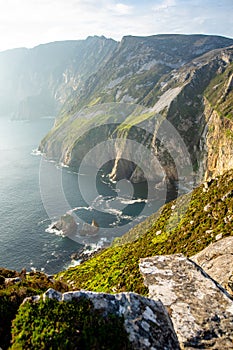 Slieve League, Irelands highest sea cliffs, located in south west Donegal along this magnificent costal driving route. One of the