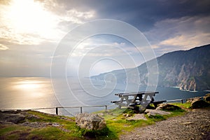 Slieve League, Irelands highest sea cliffs, located in south west Donegal along this magnificent costal driving route. photo