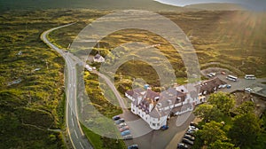 Sligachan Hotel standing on the road in Glen Sligachan, Isle of Skye