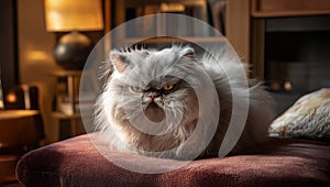 Persian cat with a classic grumpy expression