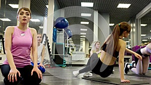 Slim Beautiful Young Women Are Resting On The Floor