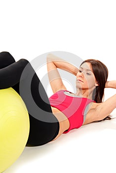 Slim fitness womanworkout crunches exercises