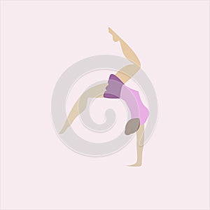 Slim girl doing yoga vector