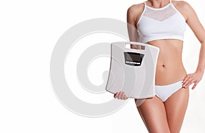 Slim and sporty female body, successful weight loss